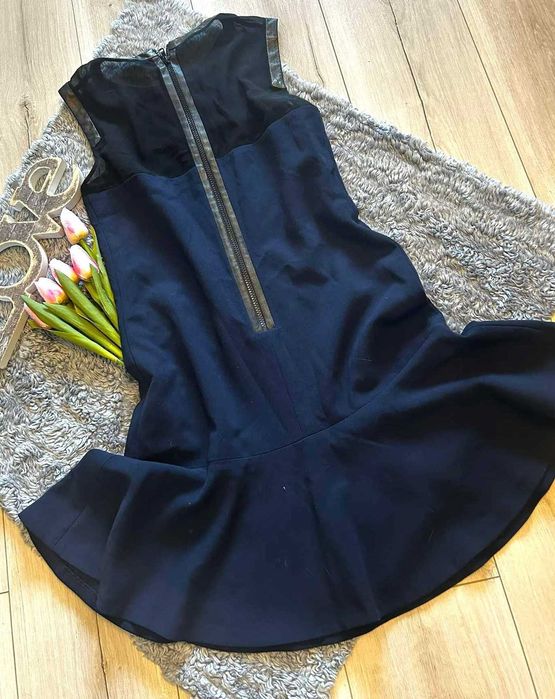 Sandro Paris oryginalna granatowa sukienka mini koktajlowa  r. XS