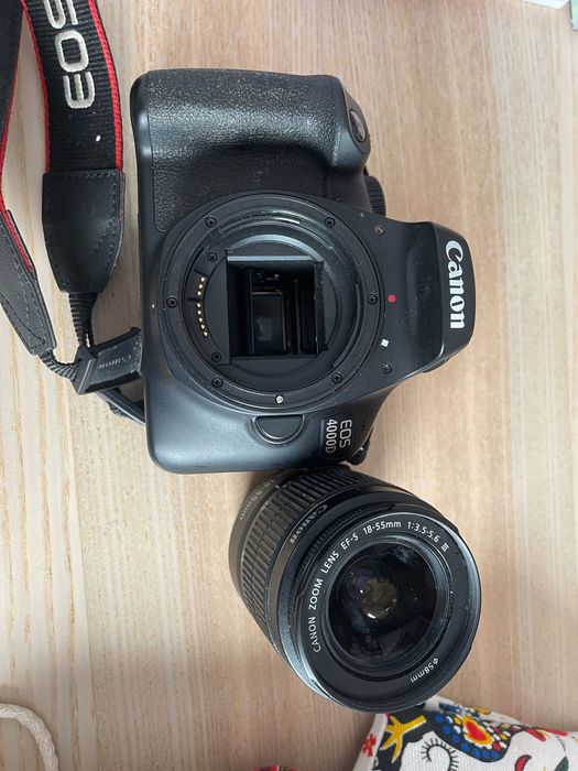 Canon 4000D DSLR + Objetiva + Carregador – Pronta a Usar!