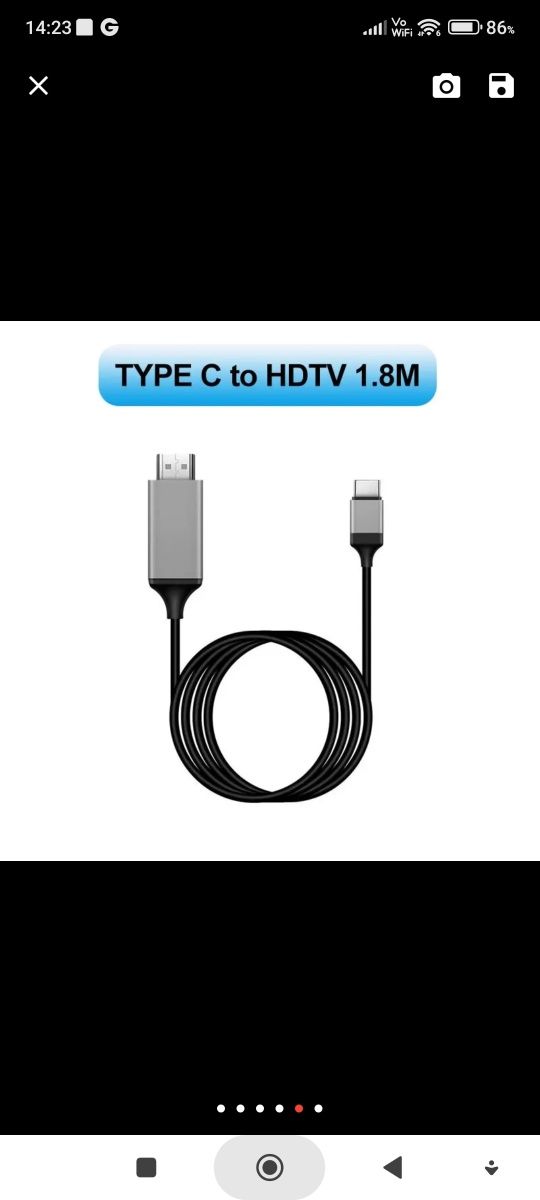 Kabel HDMI USB c, nowy 1.8 m MacBook, Samsung inne