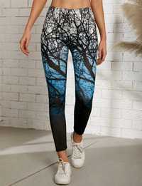 Shein wzorzyste legginsy rozm M