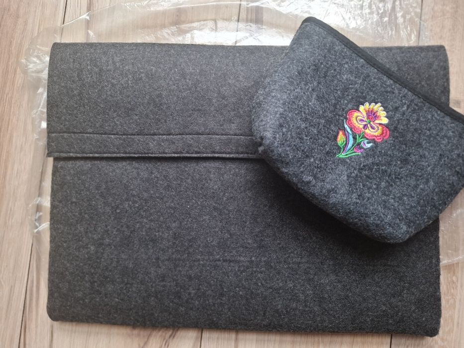 Etui na laptop folk NOWE+ saszetka filc filcowe etui łowickie