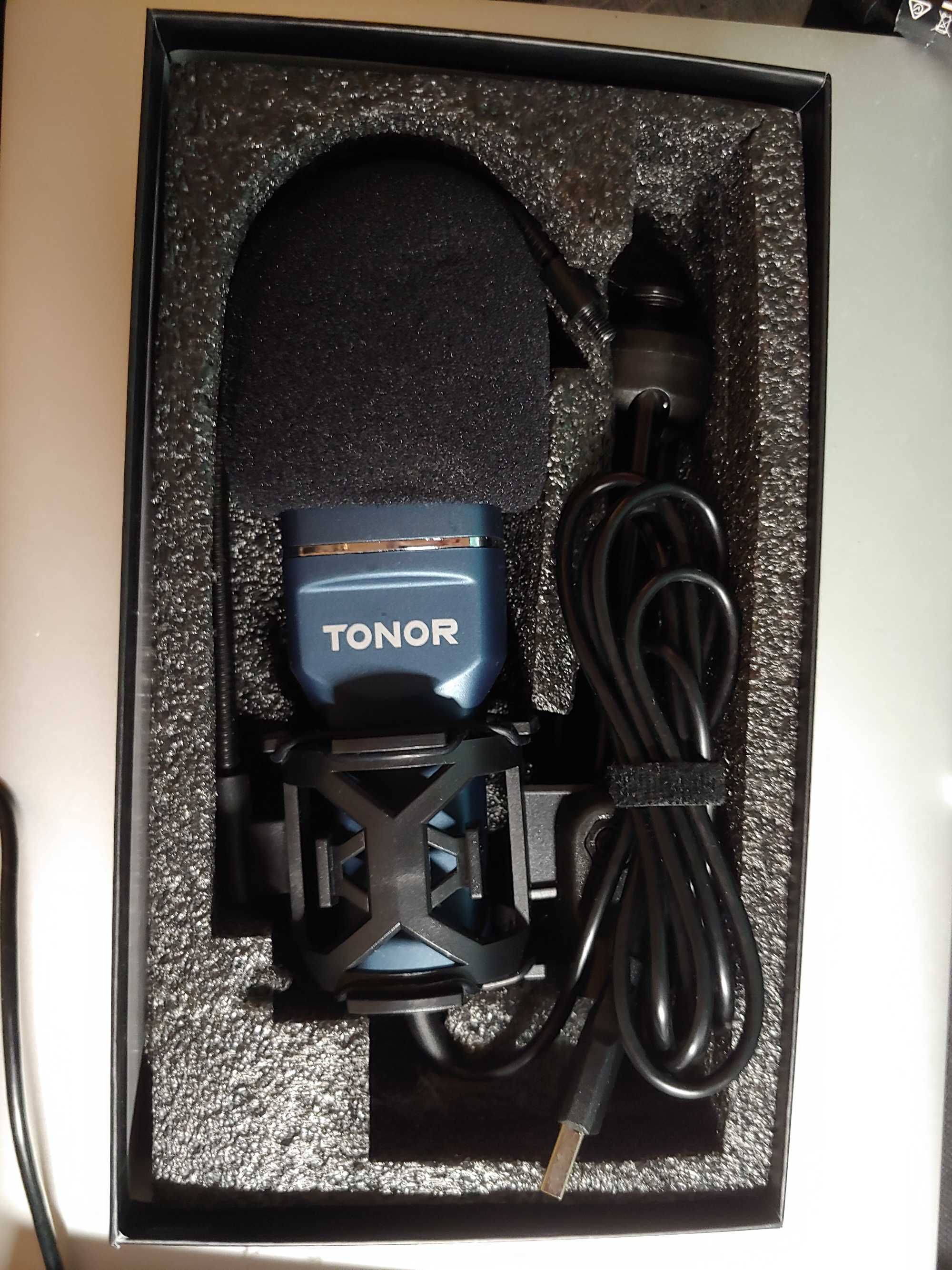 Mikrofon do podcastów pojemnościowy Tonor TC-777 zestaw statyw filtr