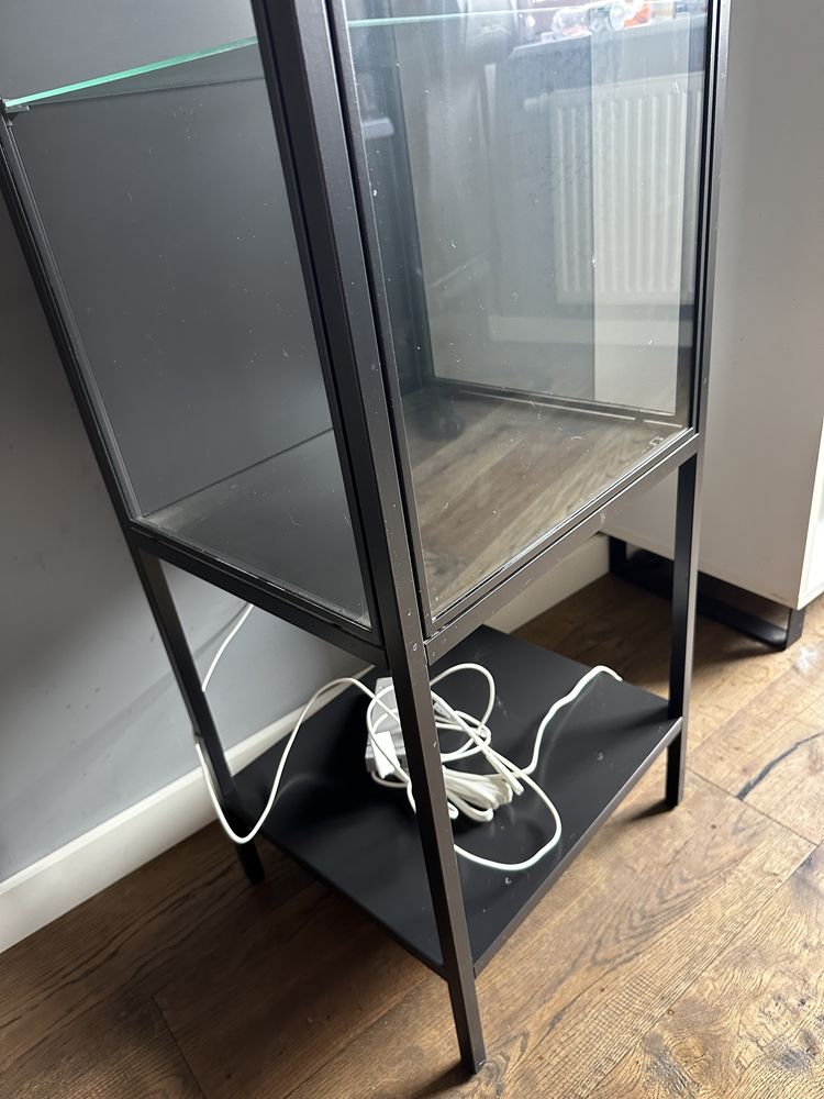 Witryna regał gablotka czarna loft ikea RUDSTA