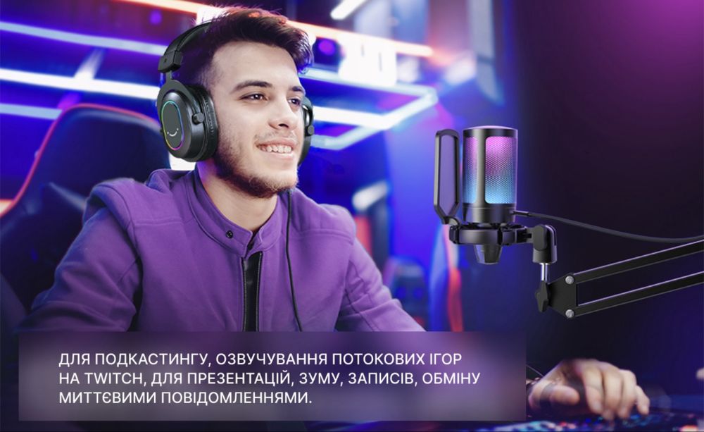 Мікрофон для стрімерів, блогерів, підкастерів Fifine A6T