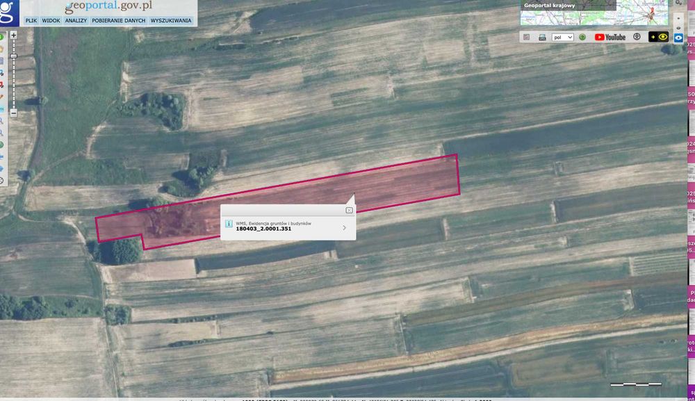 działka rolna 1,94 HA/ Boratyn/ Podkarpackie/Przetarg