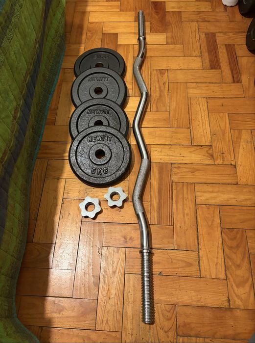 Barra em Z mais pesos