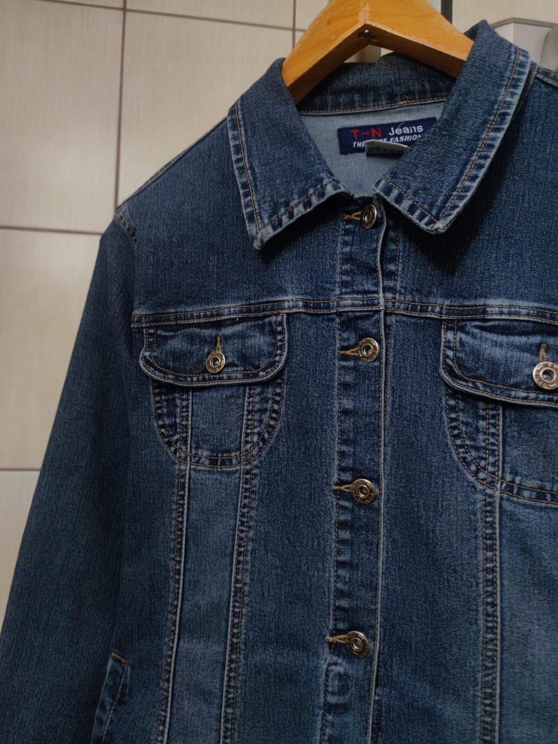 bluza kurtka jeansowa XL vintage ciemna granatowa jeansowa dżinsowa dż