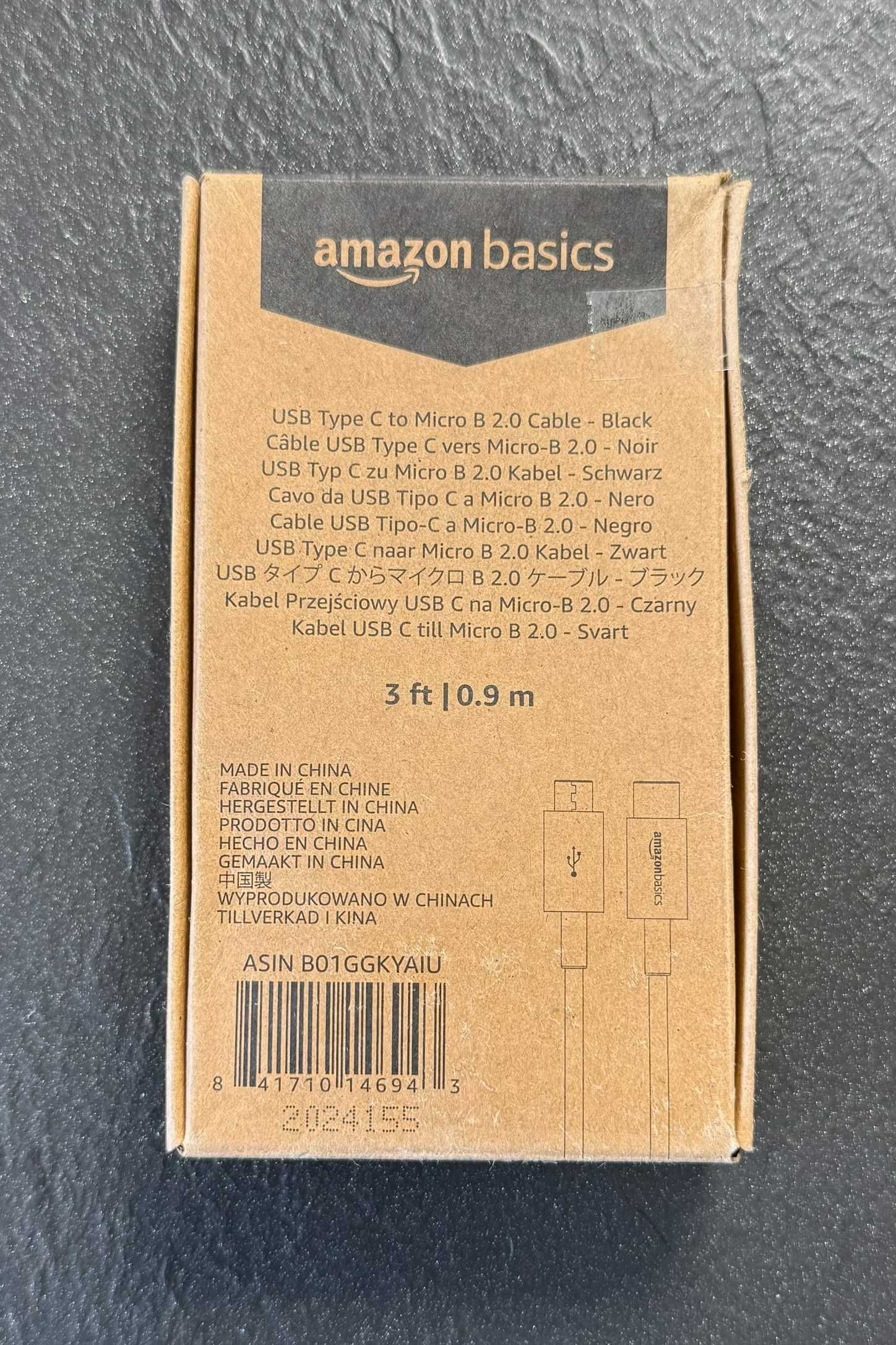 Kabel Amazon Basics USB-C do Micro B 2.0, 0,9 m