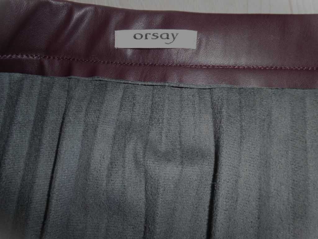 Plisowana spódniczka spódnica z miękkiej ekoskóry oberżyna ORSAY 42 XL