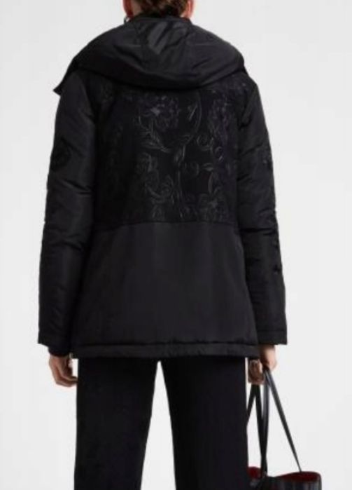 Kurtka puchowa Desigual czarna S 36 oversize
