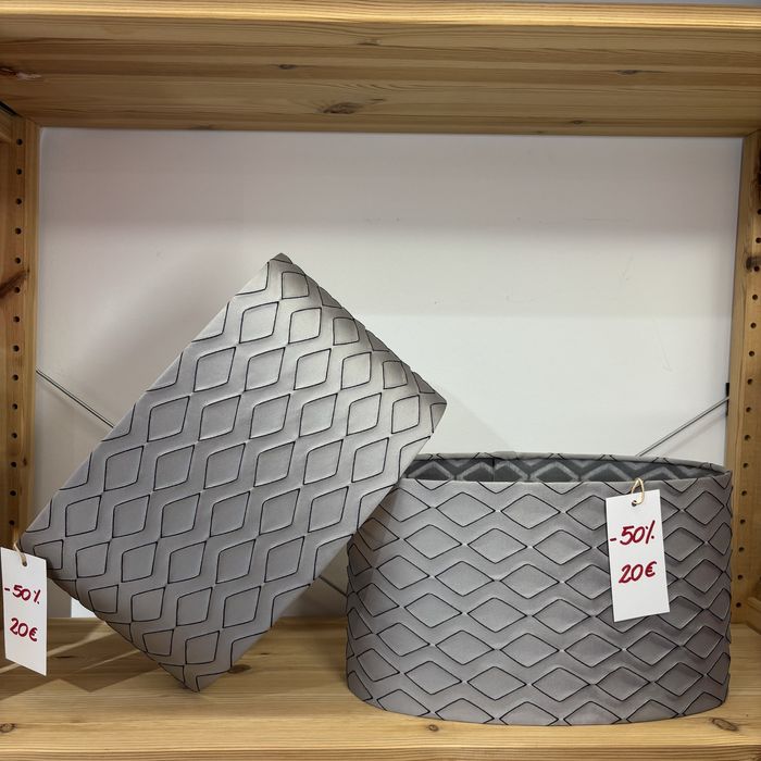 Abajur Oval Cinzento Claro Acetinado 35 x 20 x 18 cm
