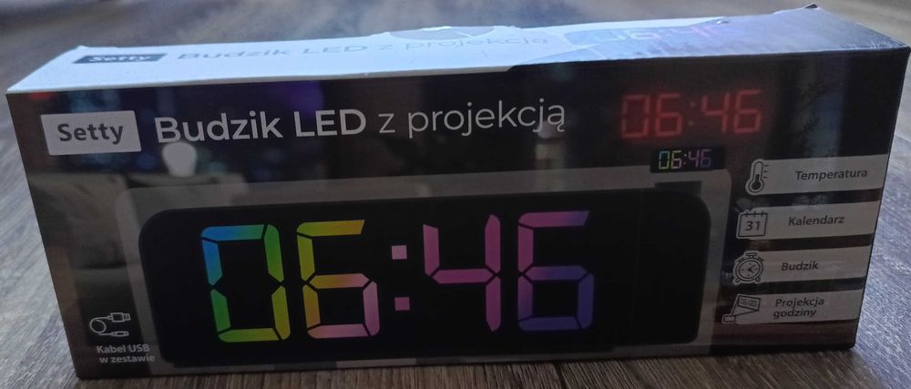 Cyfrowy zegar z projektorem - NOWY
