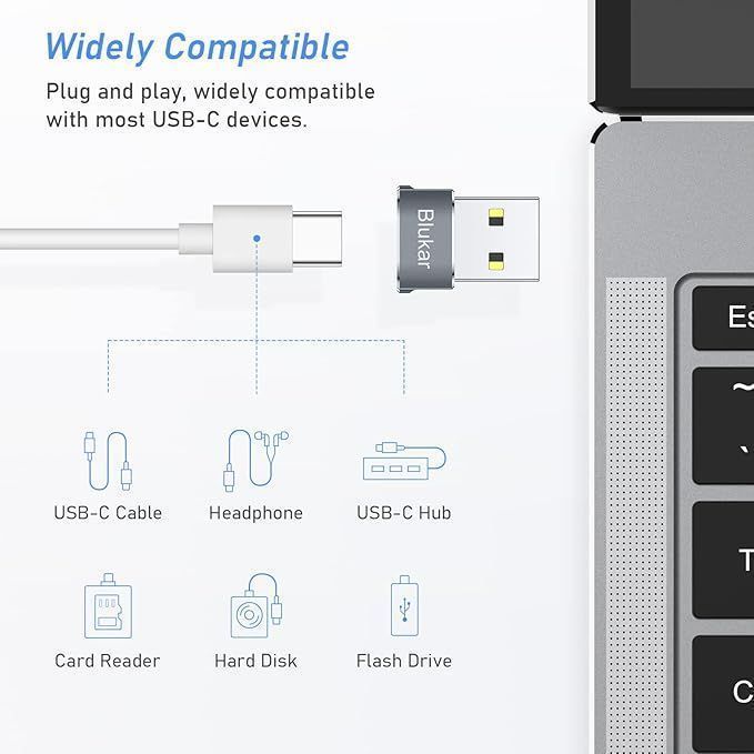 Blukar 3X Adapter Usb C Do Usb A – Szybkie Ładowanie I Dane 480 Mbps