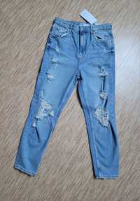 Nowe spodnie jeansowe Mom jeans Slim Bershka rozmiar L