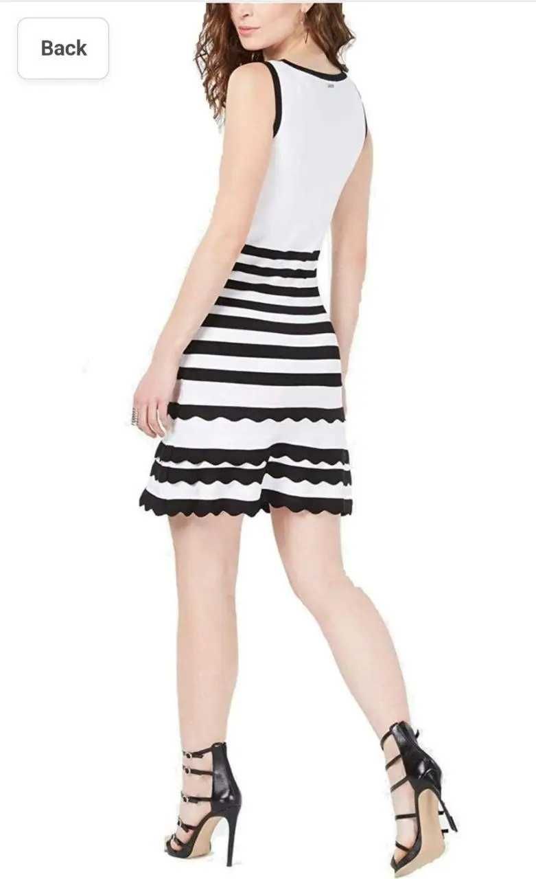 Сукня приталена коротка Guess у смужку.