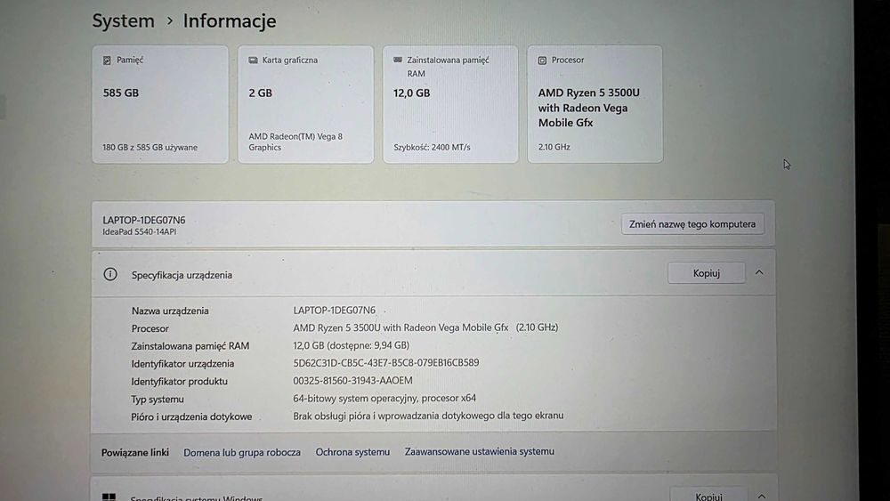 Laptop Lenovo IdeaPad S540-14API