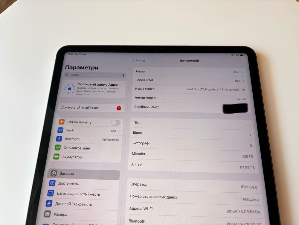 iPad Pro 12.9 M1 5-gen 2021 128gb LTE Space Gray A2379