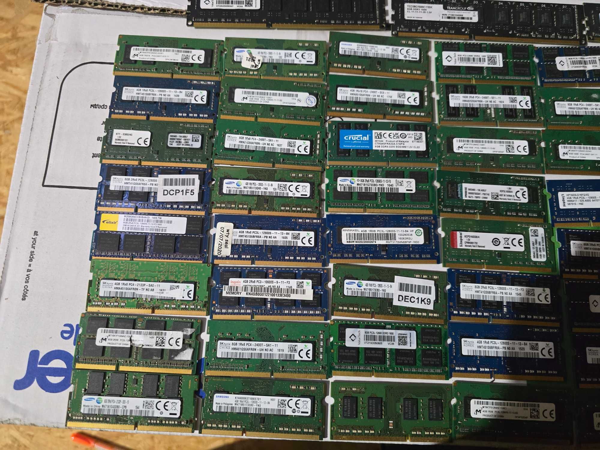 Pamięci ram 58szt. 4 8 16gb likwidacja serwisu okazja ddr 2 3 4