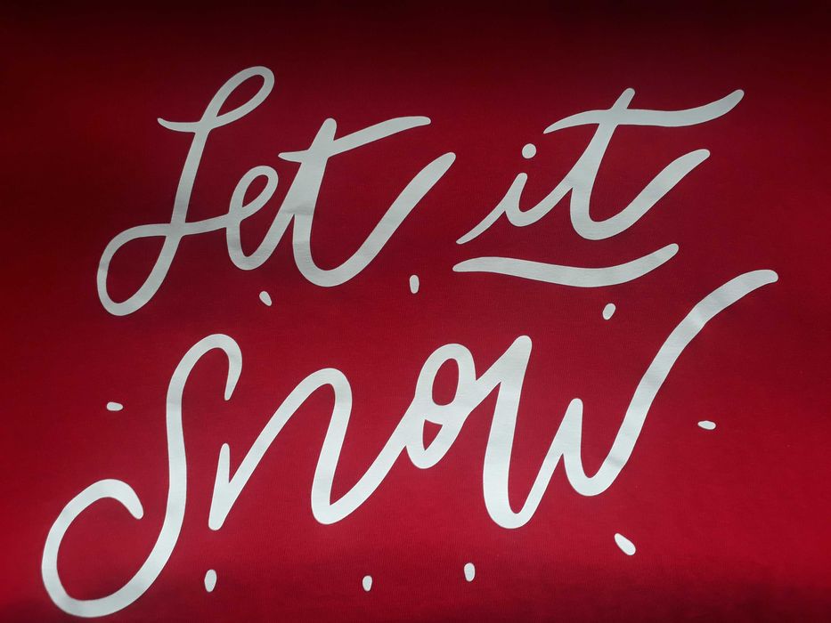 Let it snow. Mikołaj, święta, zima. Koszulka unisex, czerwona.