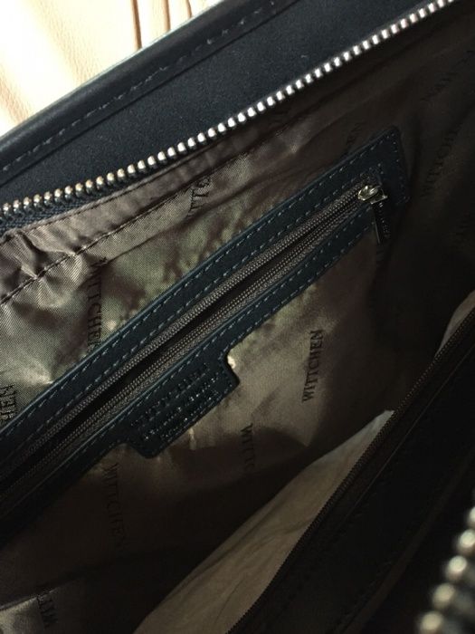 Czarna torebka shopper Wittchen monogram, torba skórzana logowana LV