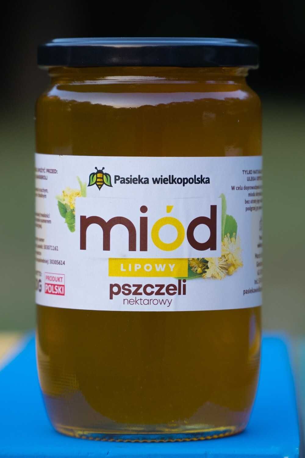 Miód lipowy, zbiór 2023, 950g- z własnej pasieki