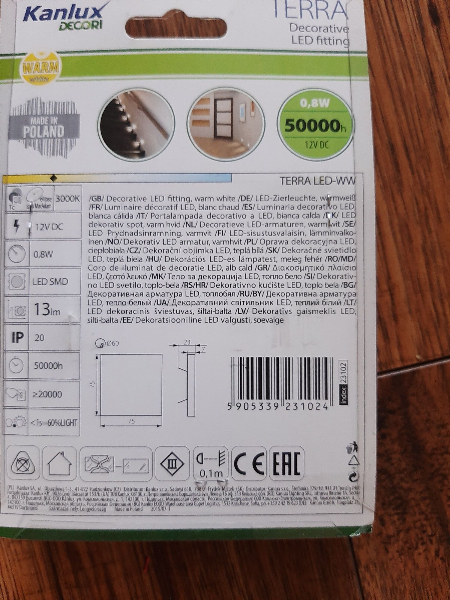 Oprawki Kanlux Terra przyschodowe led 12V