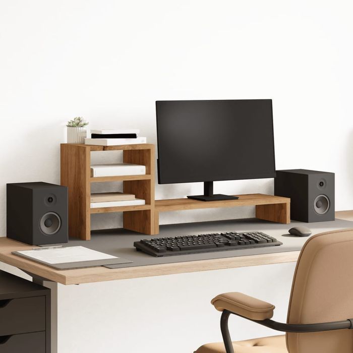 Vidaxl Podstawka Pod Monitor, Z Organizerem, Dąb Artisian