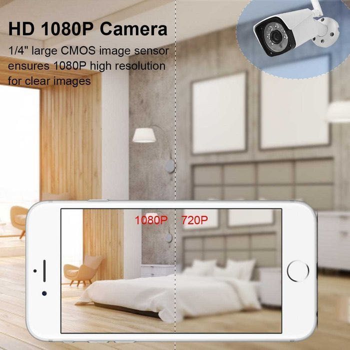 Kit Video Vigilância WIFI Profissional 4 Cameras Sem fio 1080P NOVO
