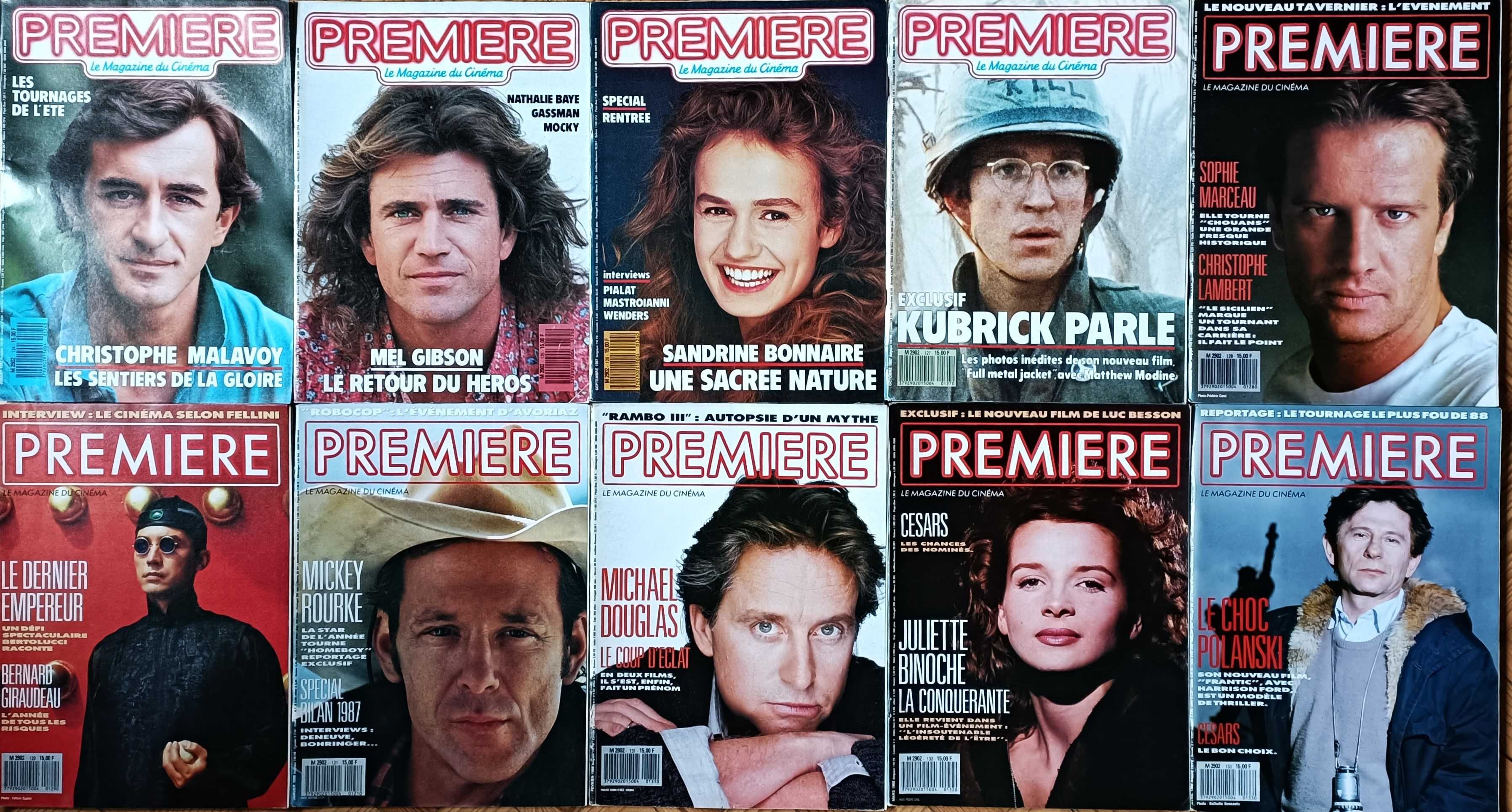 72 números da revista Premiere, Le Magazine du Cinéma. Lote, 150€!