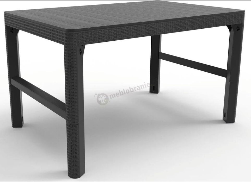 Stół ogrodowy Curver Lyon podnoszony stolik kawowy grafitowy