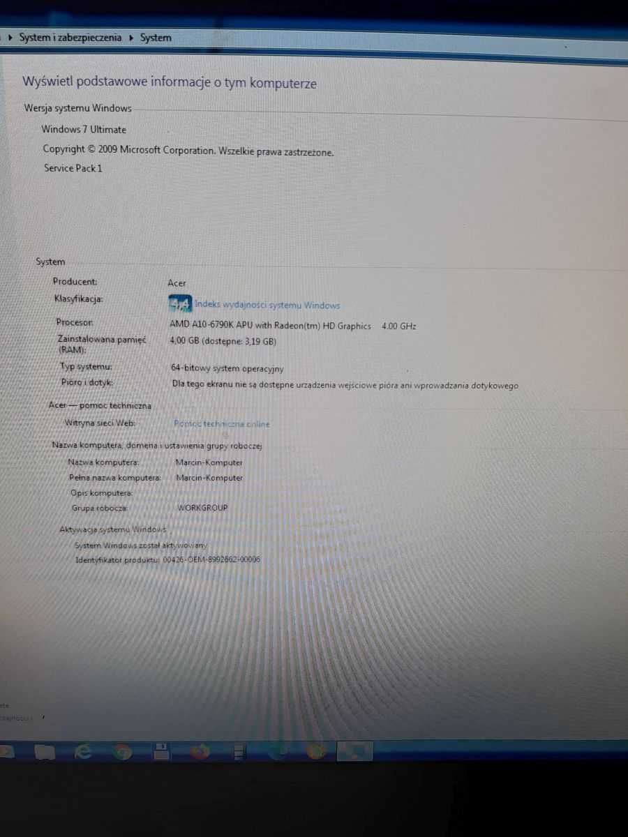 Komputer AMD A10  plus monitor iiyama / 1TB dysk