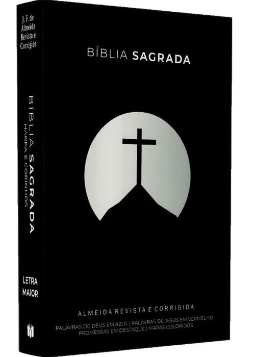 Bíblia Cruz Preta NOVA | ARC | Letra Maior