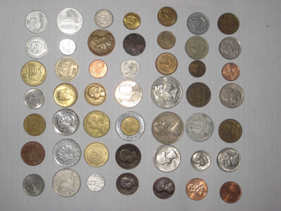 Монета набор 49шт Коллекция страны мира разных годов Экзотика