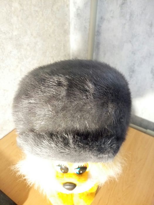 Шапка  женская норка голубая