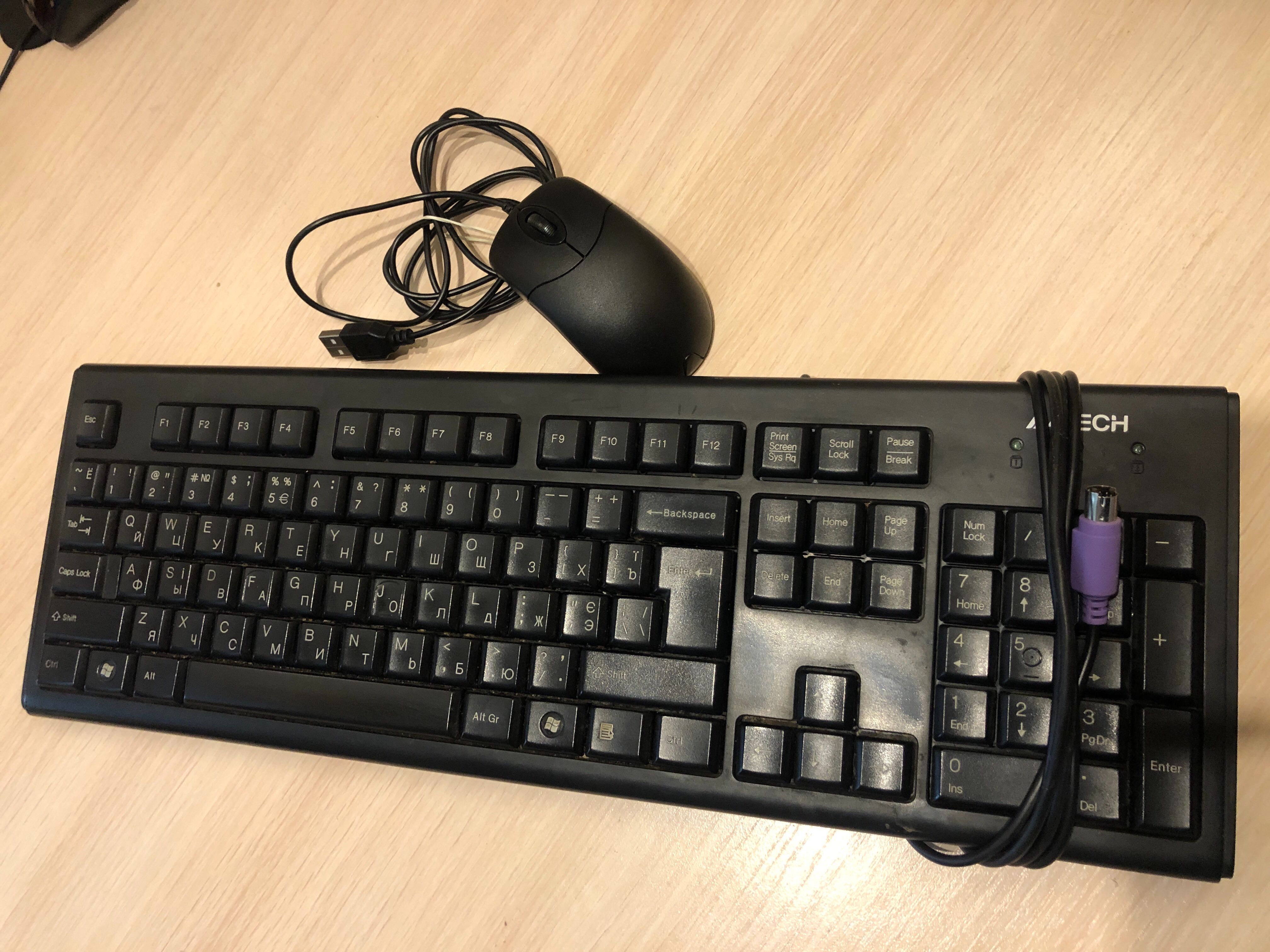 Клавіатура дротова A4Tech KR-83 PS/2 + мишка дротова в подарунок