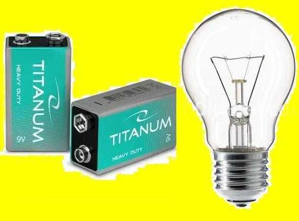 Батарейка типа КРОНА и Лампочки для фонарика Бесплатно доставка