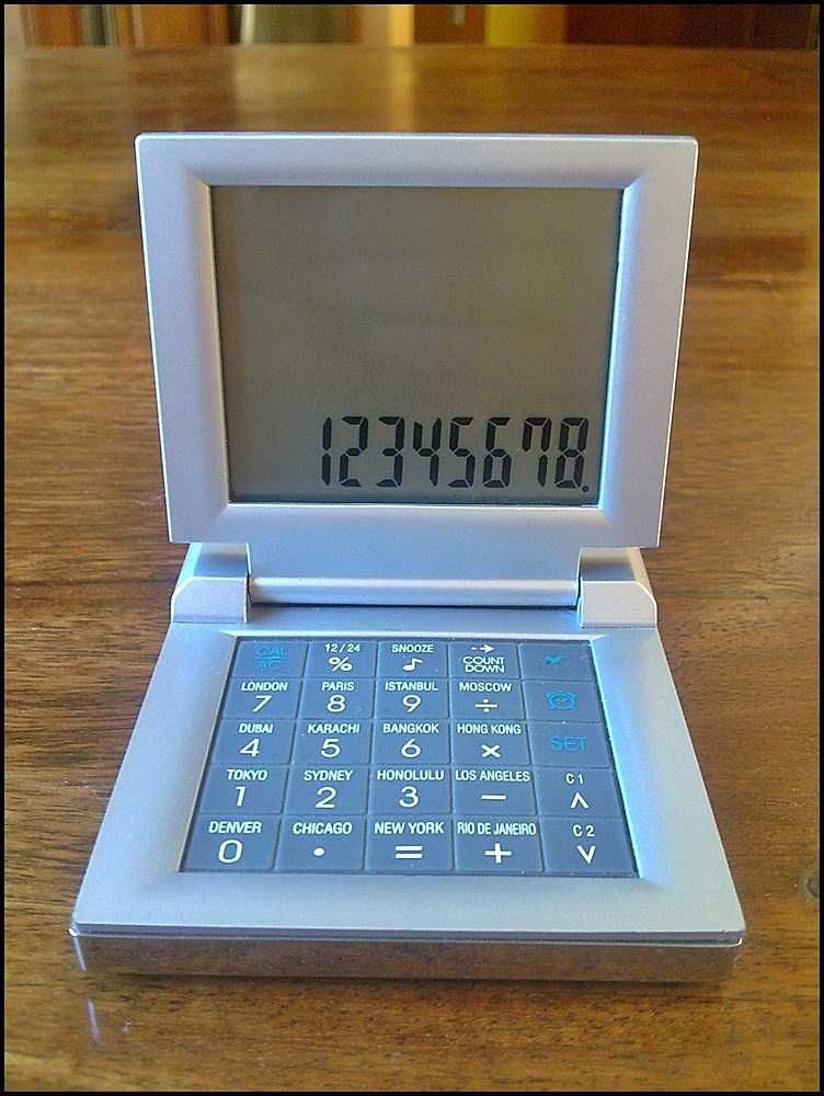 Zegarek Budzik Kalkulator TOSHIBA cyfrowy etui Okazja -50%