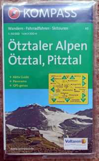 Alpy - Otztal. Pitztal  - Wodoodporna mapa turystyczna