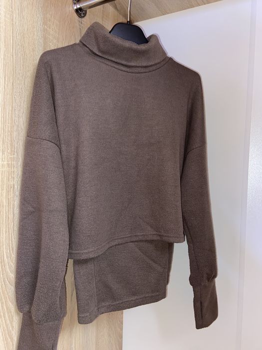 теплий костюм в шоколадному кольорі