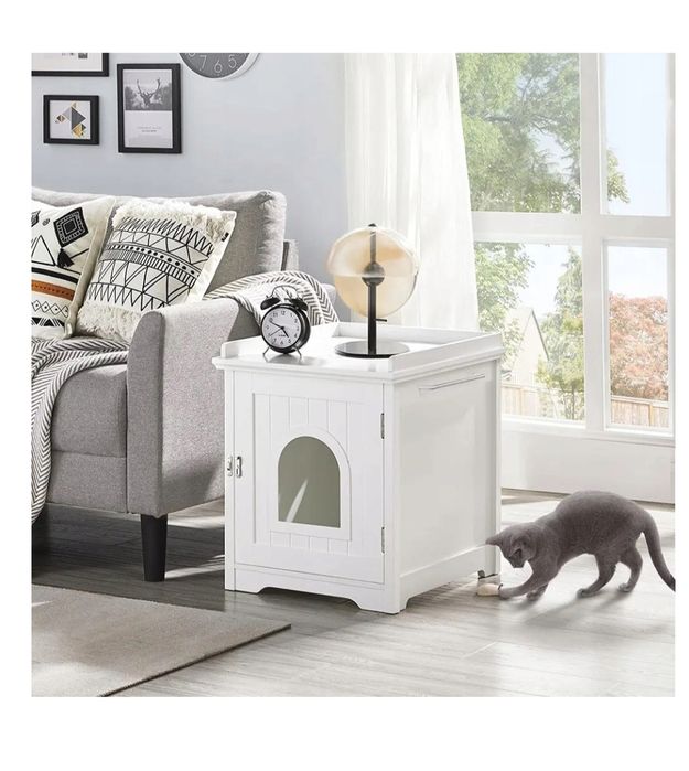 Domek dla kota biały,kwadratowy 51,3cm x 42,5cm x 57,5 cm