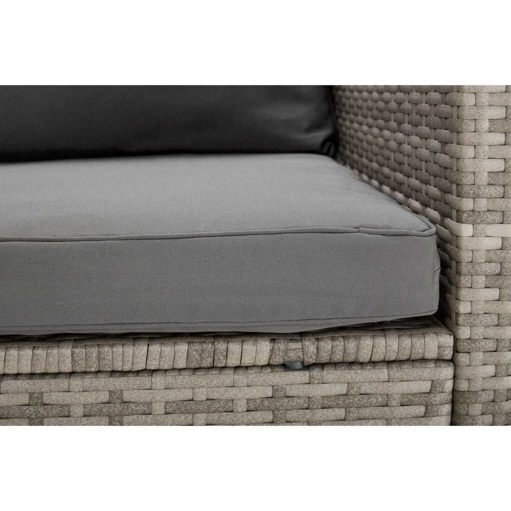 Meble ogrodowe FENIKS  sofa narożna z poduszkami + stolik KONIFERA