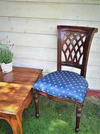 Kolonialny fotel / krzesło / tron drewniany w klimacie indyjskim