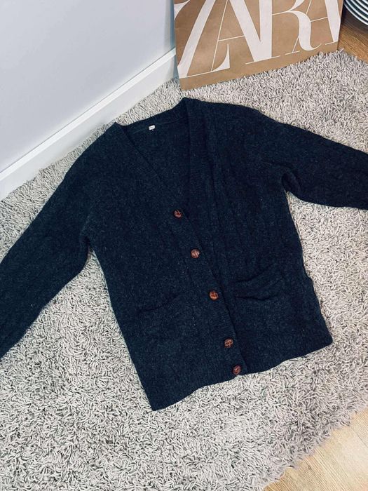 Woolsiegel wełna lama sweter kardigan bardzo ciepły s