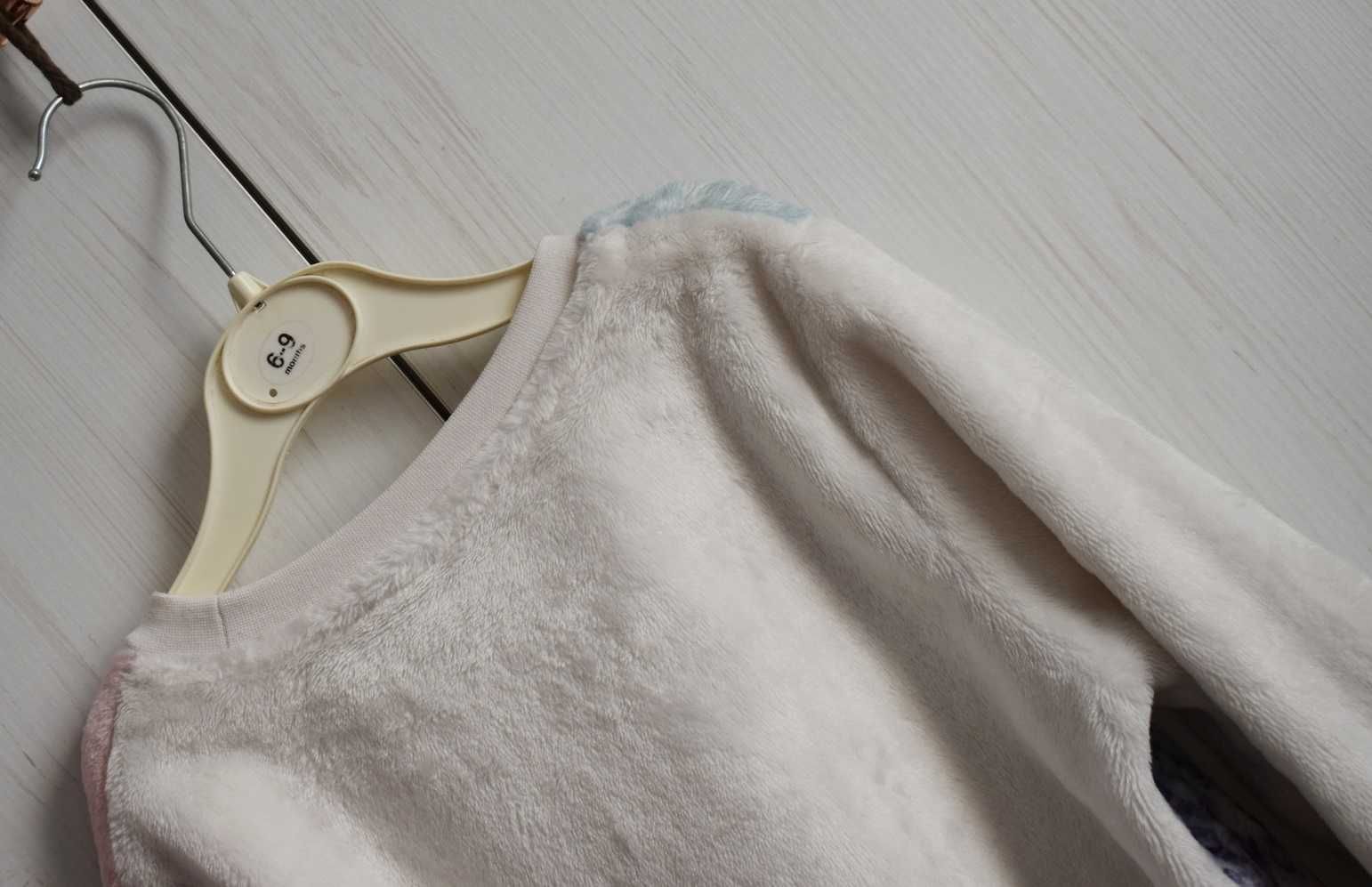 Bluza 122 polarowa pluszowa piżama ciepła nadruk zimowa świąteczna C&A