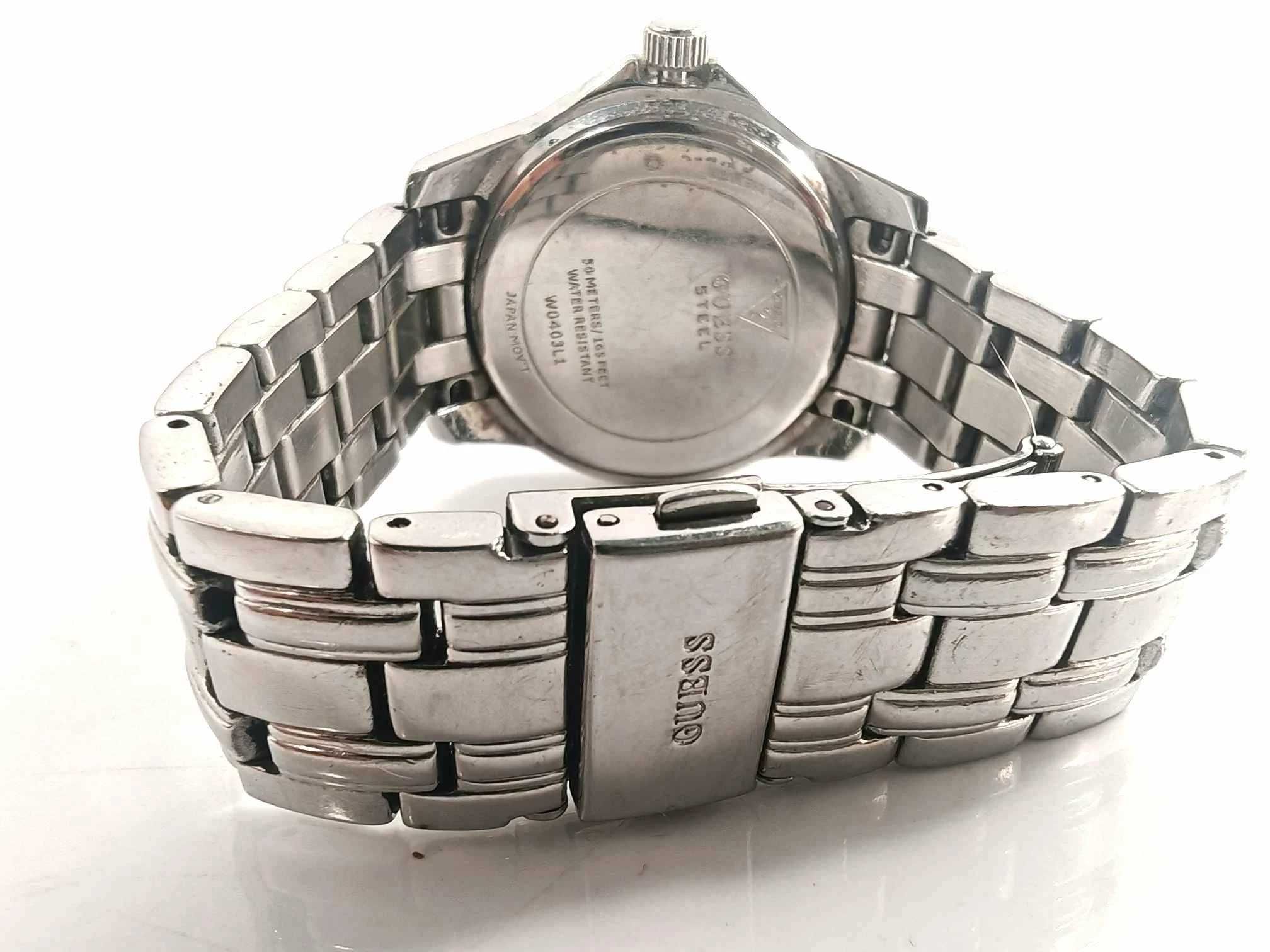 damski srebrny zegarek guess w0403l1 z etui