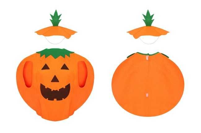 Nowy strój dynia peleryna + czapka na halloween bal jesieni