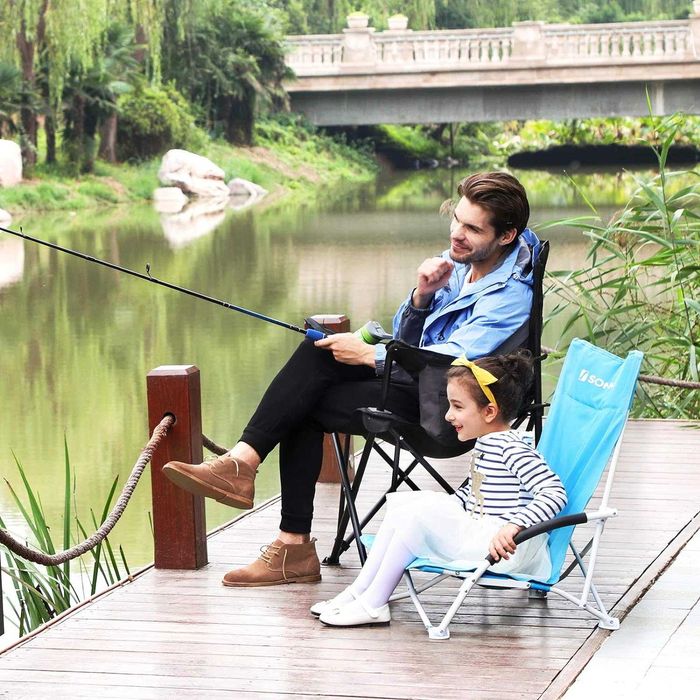 крісло  портативний пляжний стілець SONGMICS, з високою спинкою,