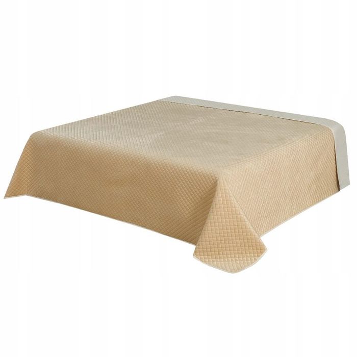 Narzuta 170x210 na łóżko pikowana jednolita 7082 velvet beżowa