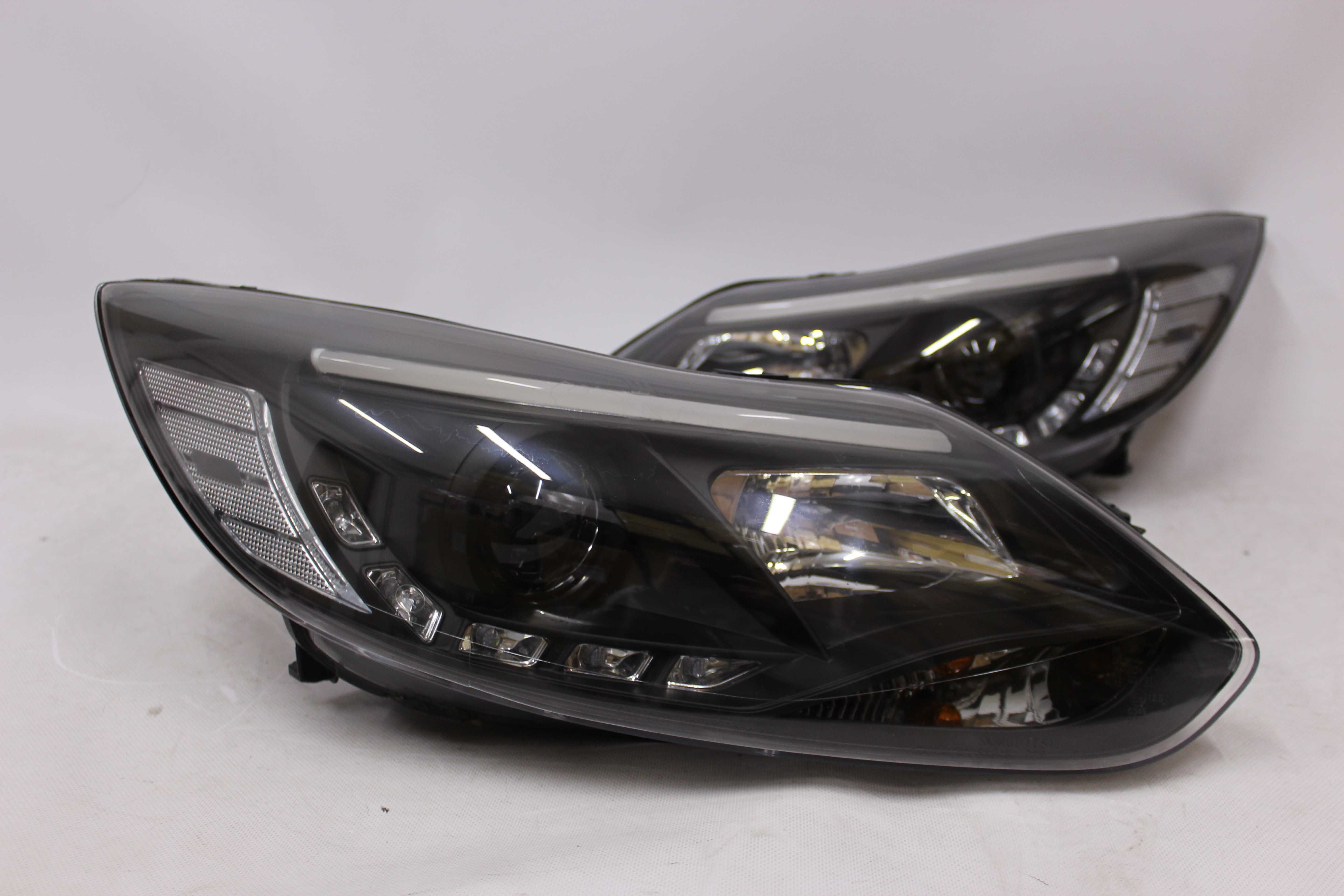 Lampy przednie przód FORD FOCUS 3 mk3 10-15 LED BAR NEON BLACK SMOKE!