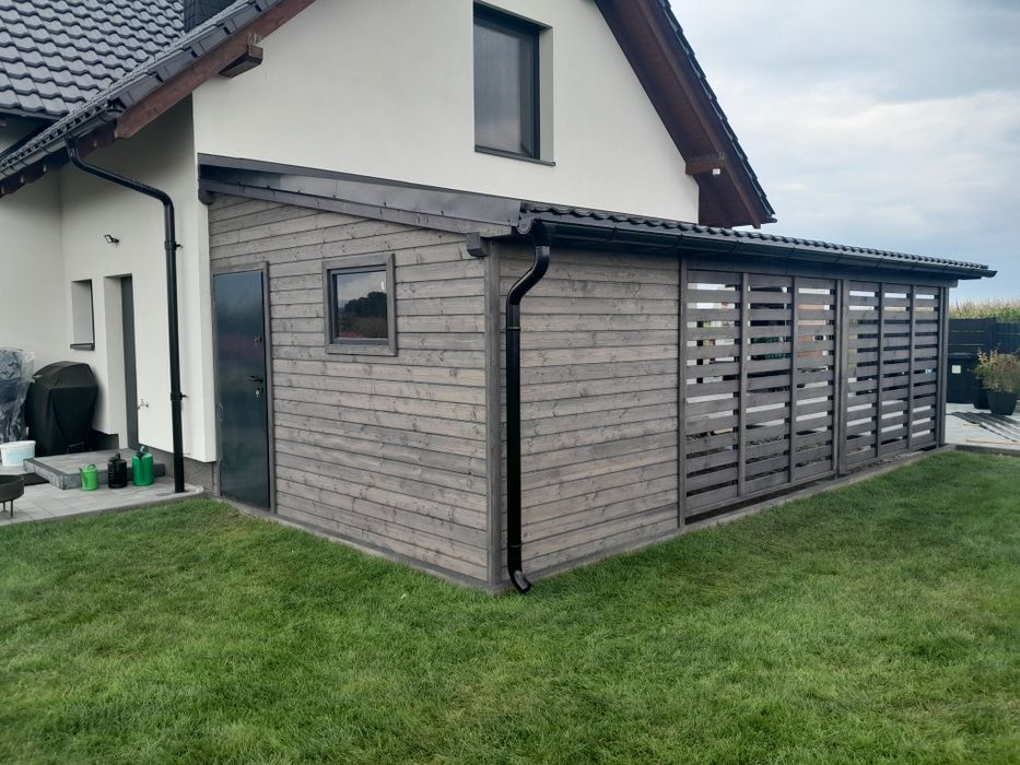 Wiata plus pomieszczenie gospodarcze